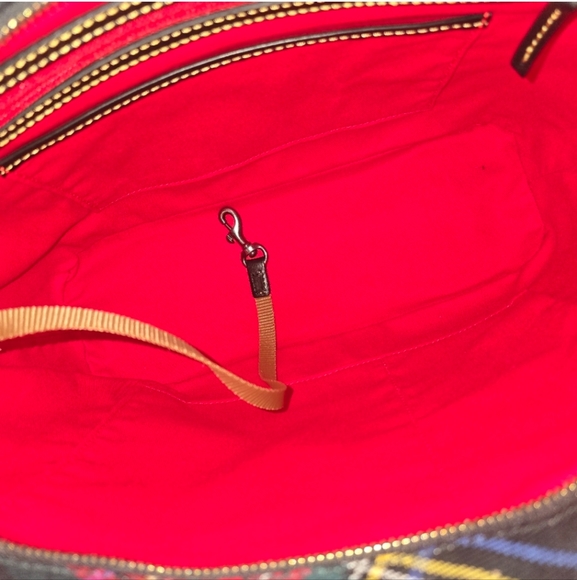Dooney & Bourke Plaid Tote Bag Nwot - Picture 4 of 5